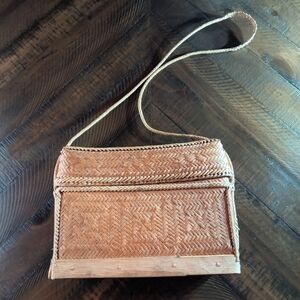 Vintage Handcrafted Tan Woven Bag